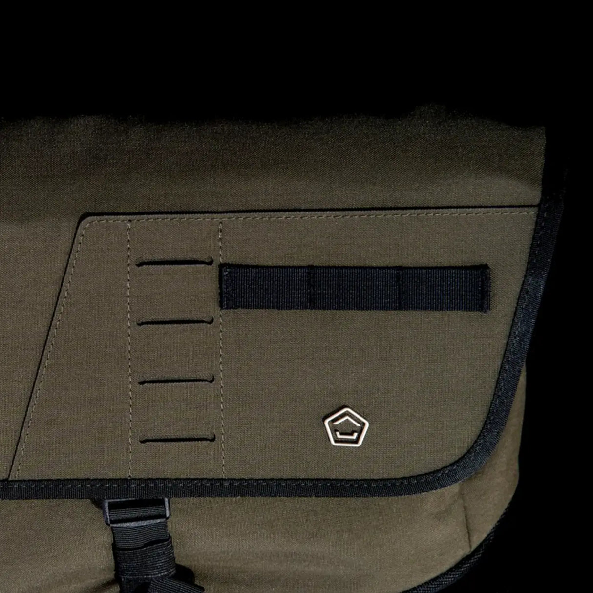 Pentagon Consul Crossbody Messenger Bag Front Closeup RAL7013 Green | Task Outdoor