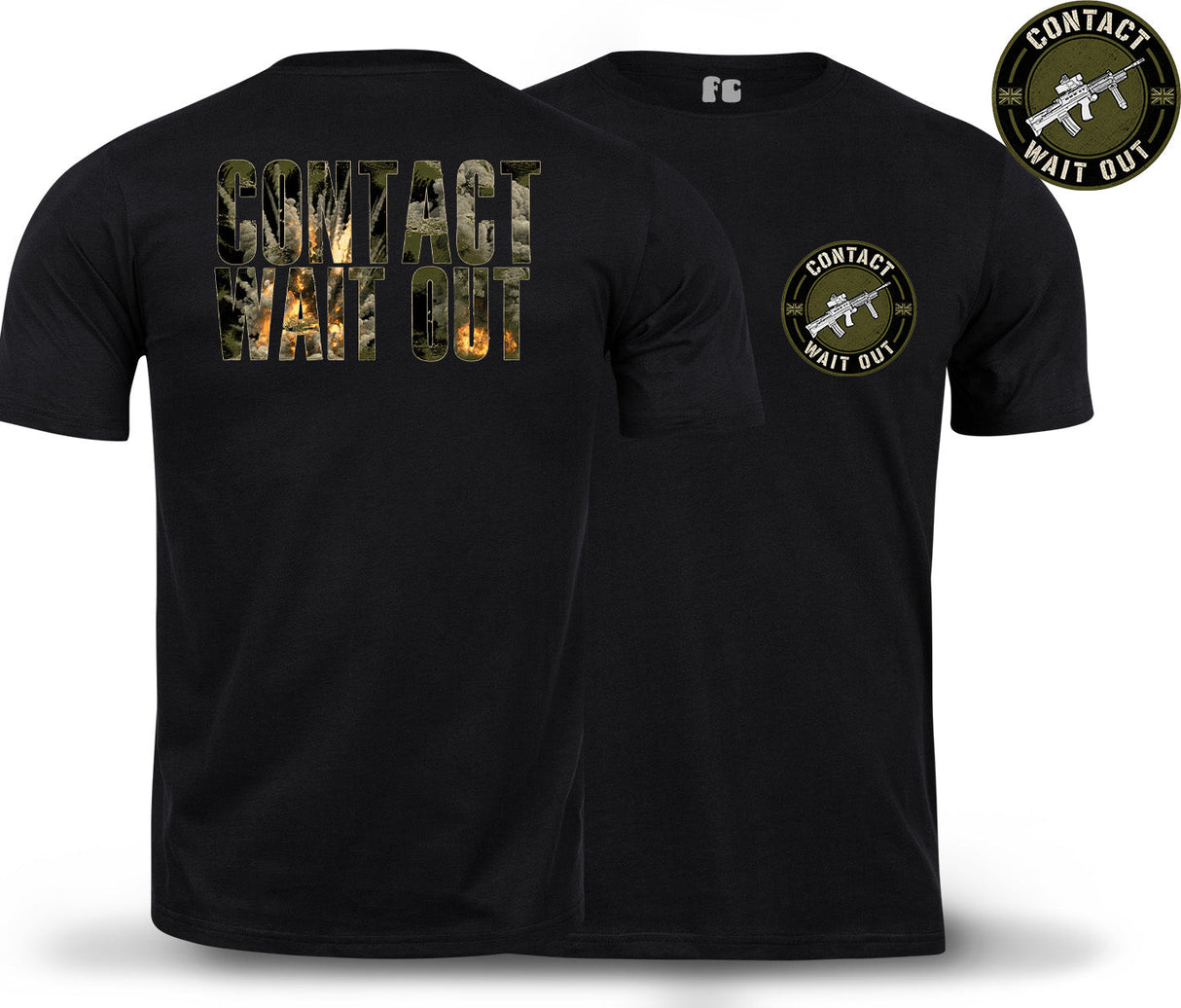 Contact Wait Out Double Print T-Shirt - Black