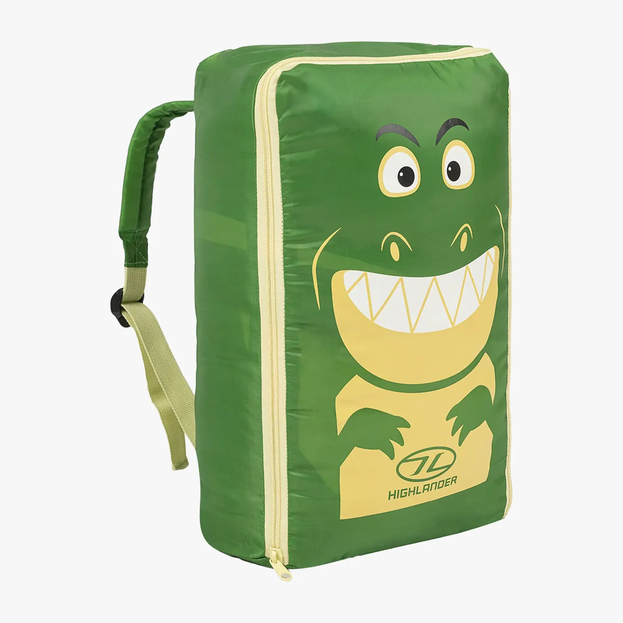 Highlander Creature Kids Mummy Sleeping Bag dinosaur storage bag on white background