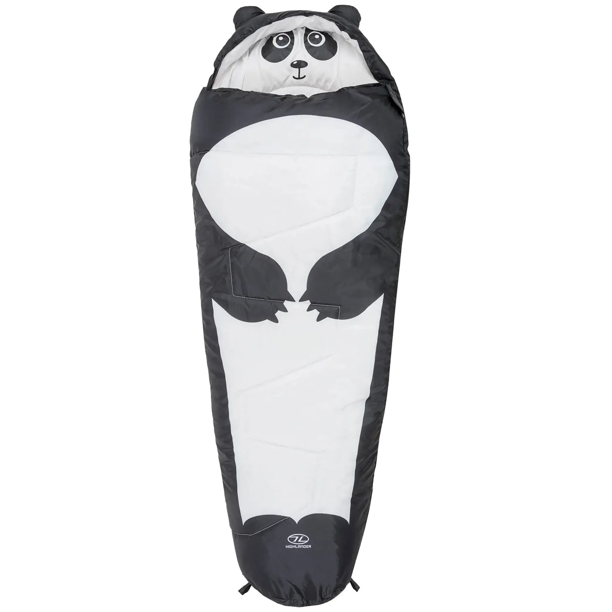 Highlander Creature Kids Mummy Sleeping Bag panda on white background