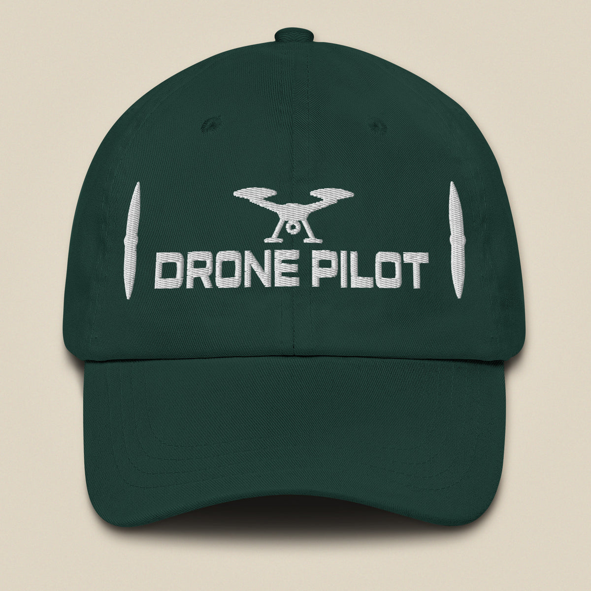Task "Drone Pilot" cotton twill cap in Spruce green, front view