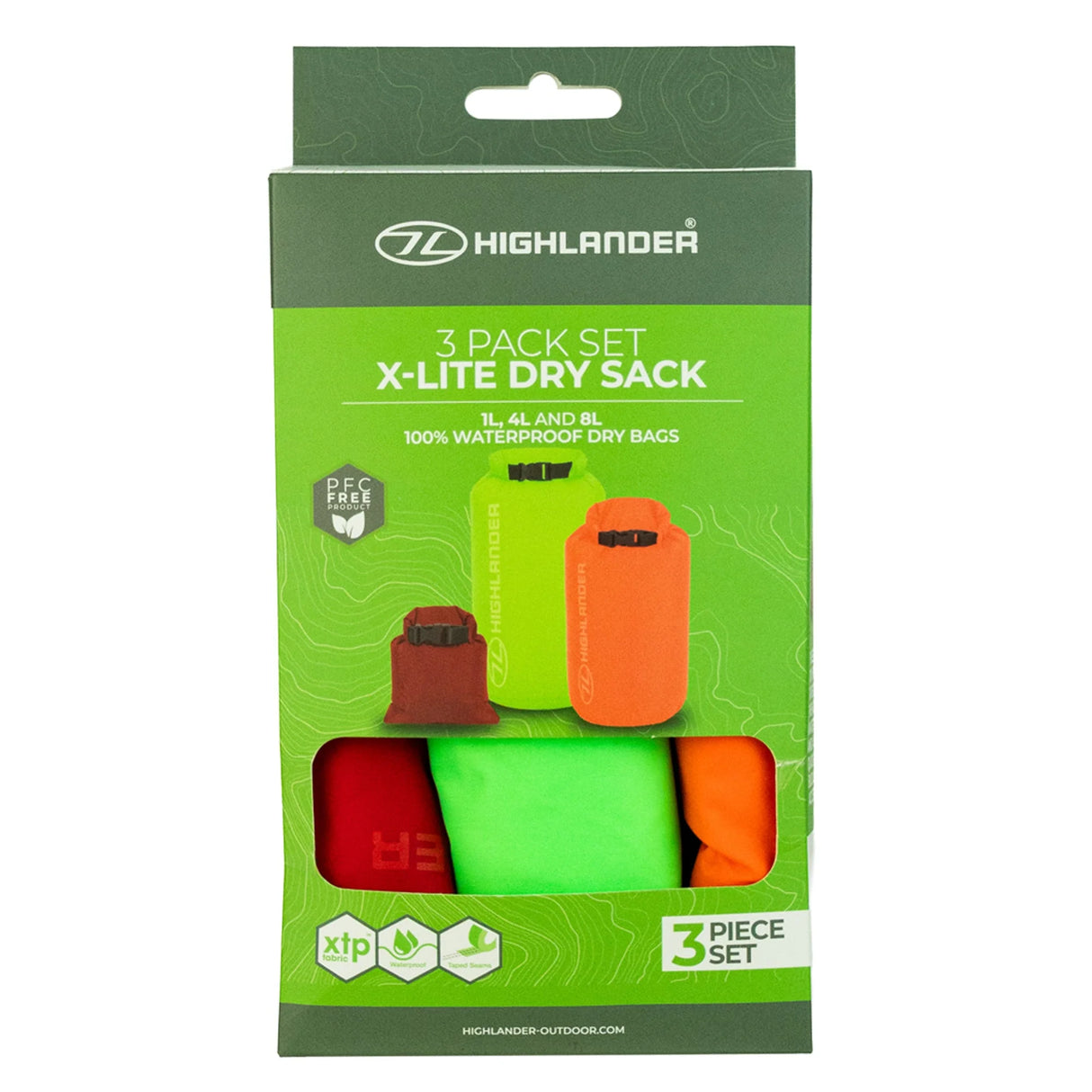 Highlander X-Lite Dry Bag Set on white background
