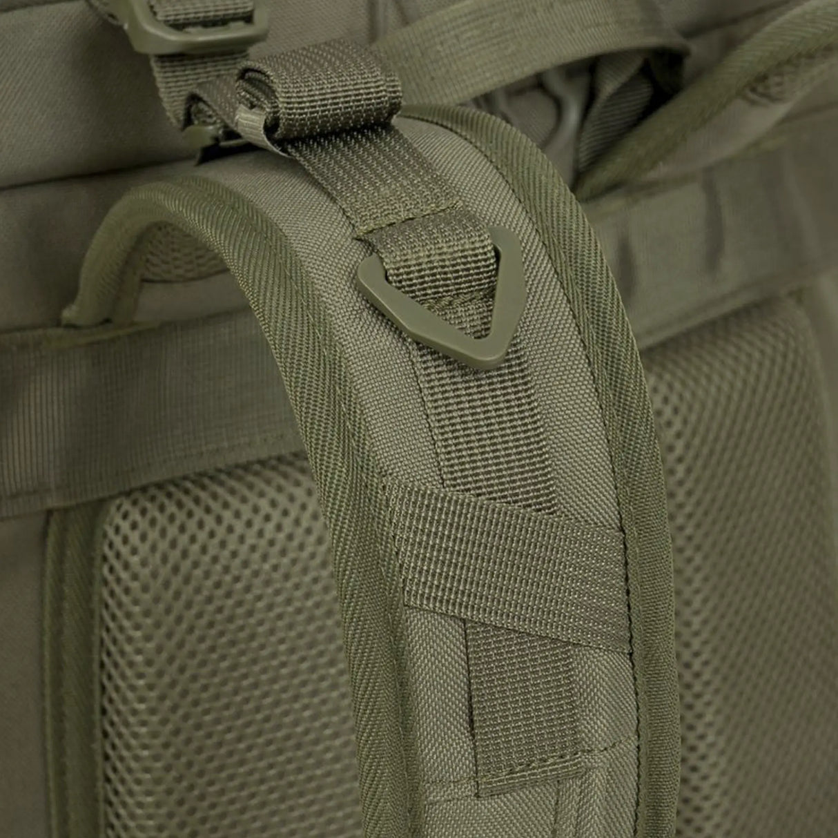 Highlander Eagle 3 Rucksack shoulder strap close up in ranger green