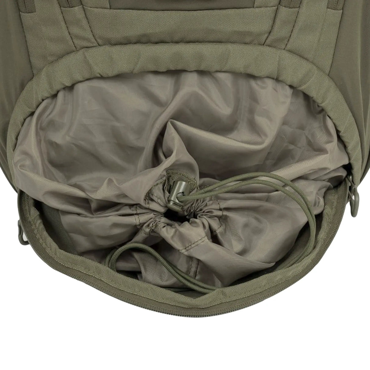Highlander Eagle 3 Rucksack lower compartment with drawcord closure in ranger green