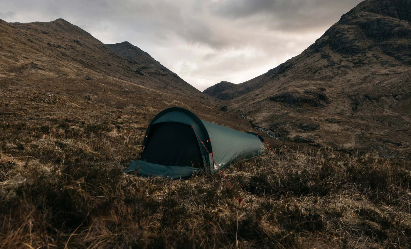 Highlander Falcon Bivvy Tent Lifestyle Pitched Outdoors | Task Outdoor