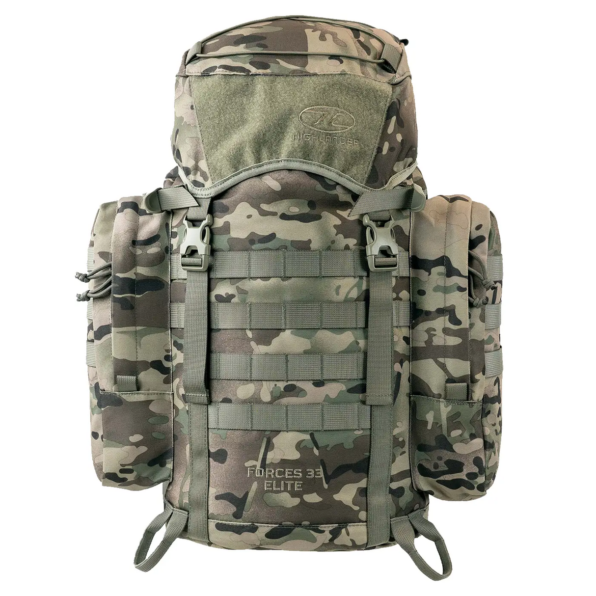 Highlander Forces Elite Rucksack 33L HMTC Camo Front | Task Outdoor