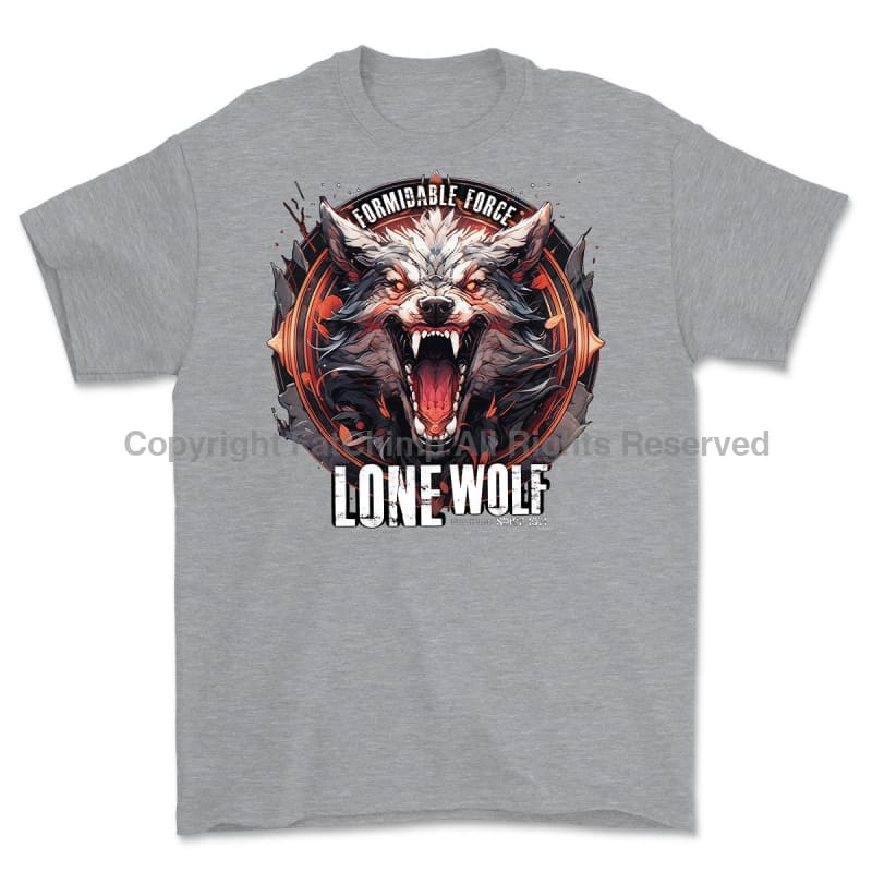 Formidable Force 'Lone Wolf' Printed T-Shirt - Sports Grey