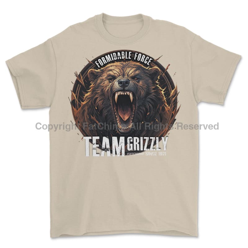 Formidable Force 'Team Grizzly' Printed T-Shirt - Sand