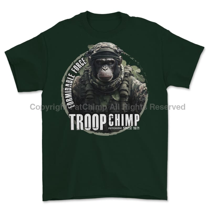 Formidable Force 'Troop Chimp QRF' Printed T-Shirt - Commando Green