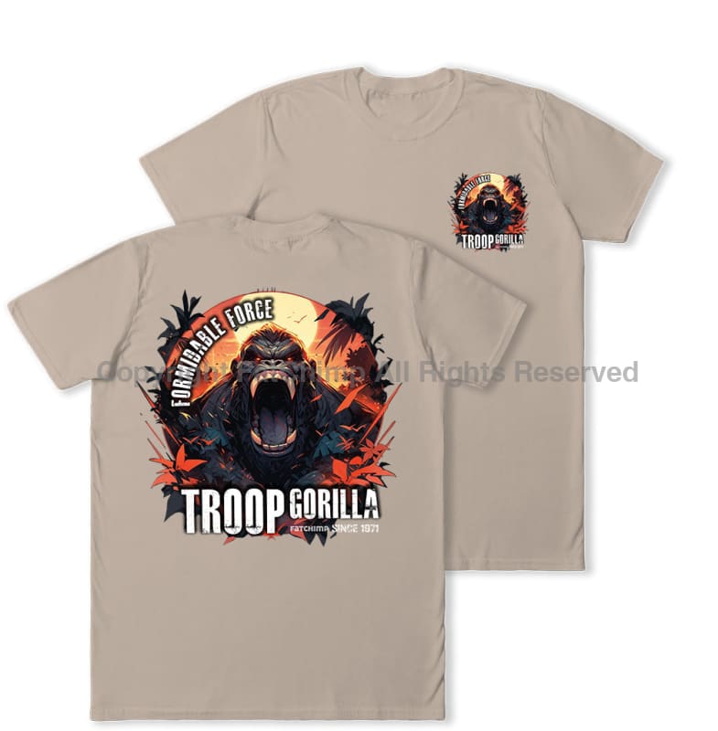 Formidable Force 'Troop Gorilla' Double Printed T-Shirt - Sand