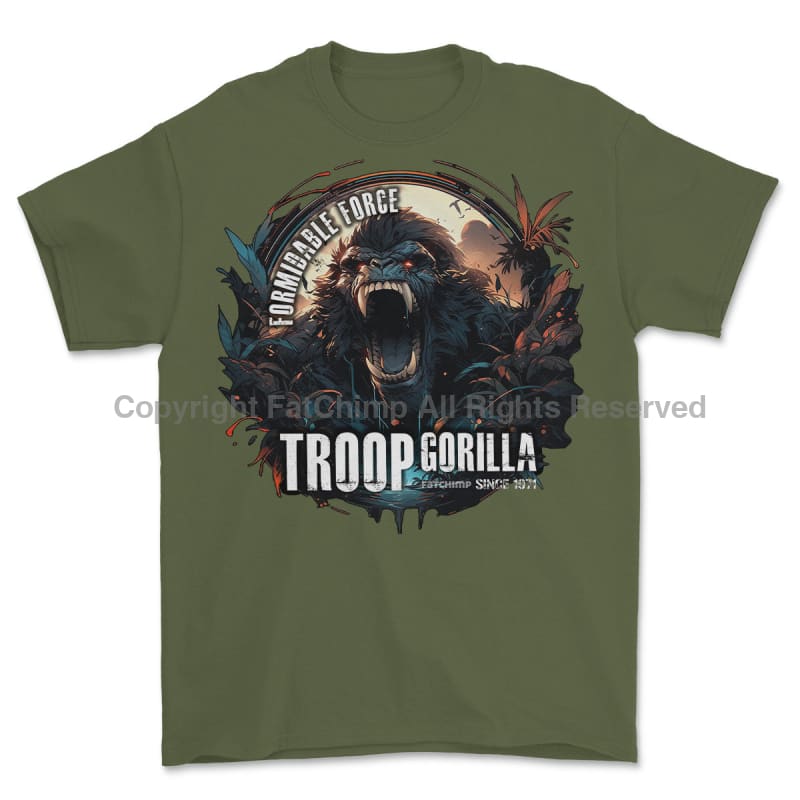 Formidable Force 'Troop Gorilla Special Ops' Printed T-Shirt - Military Green