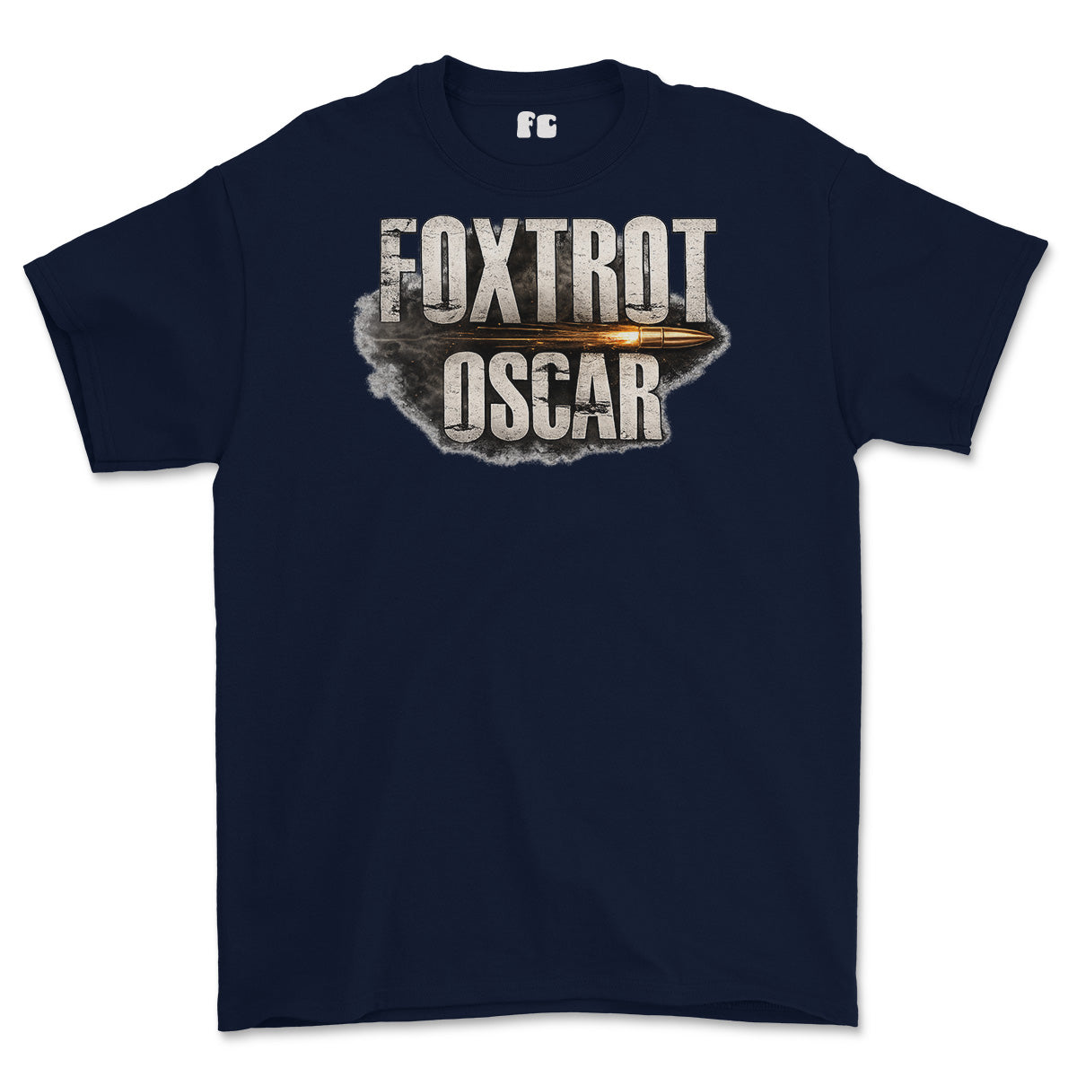 Foxtrot Oscar Military Slang Printed T-Shirt - Navy Blue