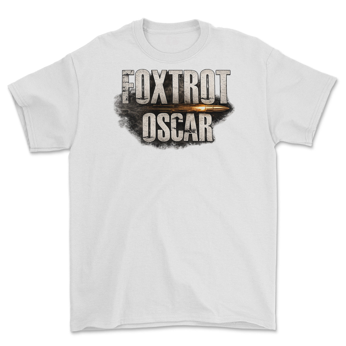 Foxtrot Oscar Military Slang Printed T-Shirt - White