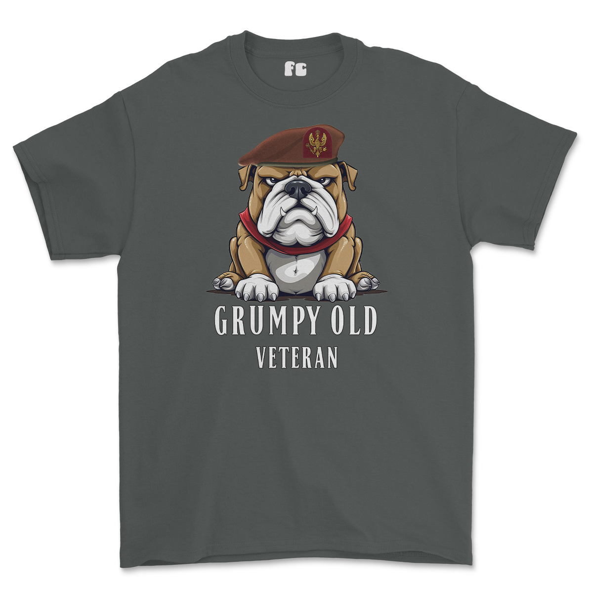 Grumpy Old Kings Royal Hussars Veteran Printed T-Shirt - Charcoal
