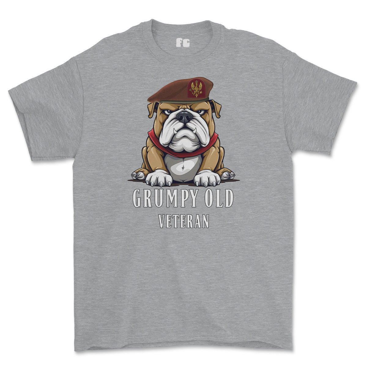 Grumpy Old Kings Royal Hussars Veteran Printed T-Shirt - Sports Grey