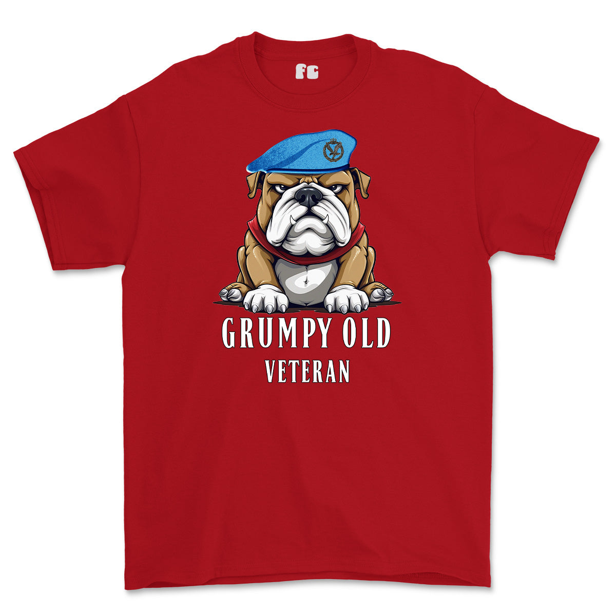 Grumpy Old Army Air Corps Veteran Printed T-Shirt - Red
