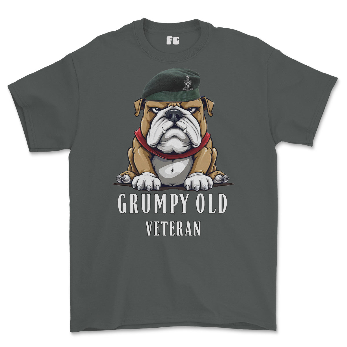 Grumpy Old Queens Royal Hussars Veteran Printed T-Shirt - Charcoal