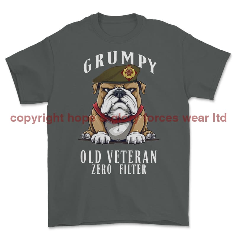 Grumpy Old Duke of Lancaster's Regiment Veteran Printed T-Shirt - Charcoal