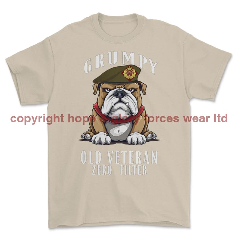 Grumpy Old Duke of Lancaster's Regiment Veteran Printed T-Shirt - Sand