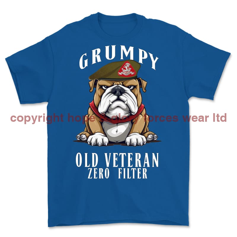 Grumpy Old Duke Of Wellington's Regiment Veteran Printed T-Shirt - Royal Blue