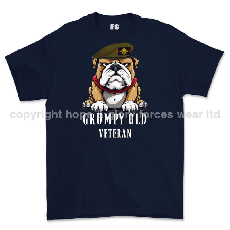 Grumpy Old Irish Guards Veteran Printed T-Shirt - Navy Blue