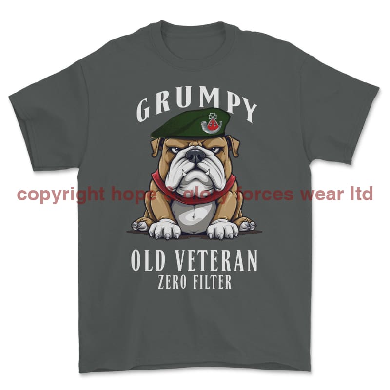 Grumpy Old Light Infantry Veteran Printed T-Shirt - Charcoal