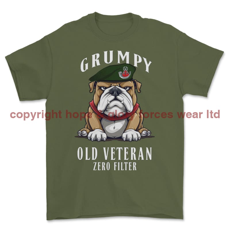 Grumpy Old Light Infantry Veteran Printed T-Shirt - Military Green