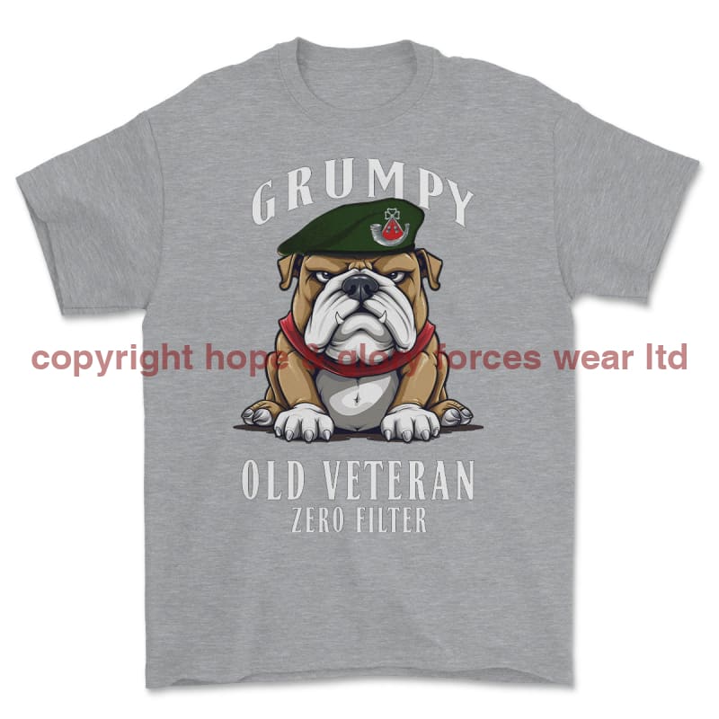 Grumpy Old Light Infantry Veteran Printed T-Shirt - Sports Grey