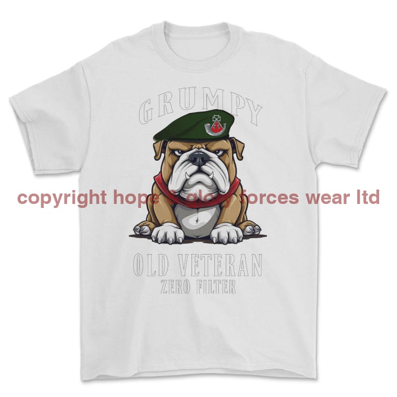 Grumpy Old Light Infantry Veteran Printed T-Shirt - White