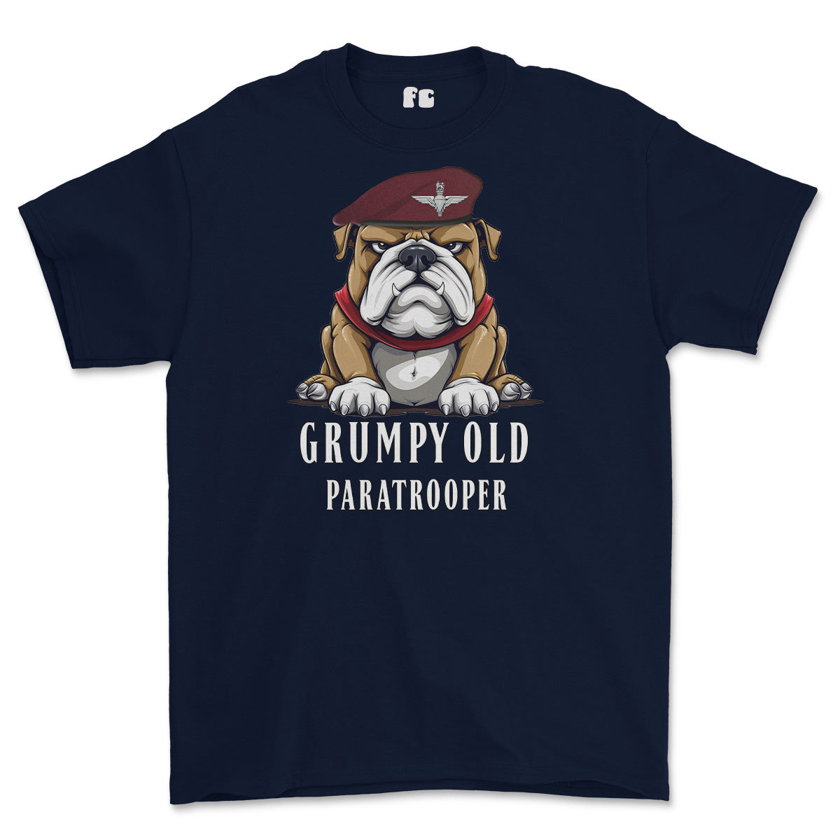 Grumpy Old PARATROOPER Printed T-Shirt - Navy Blue