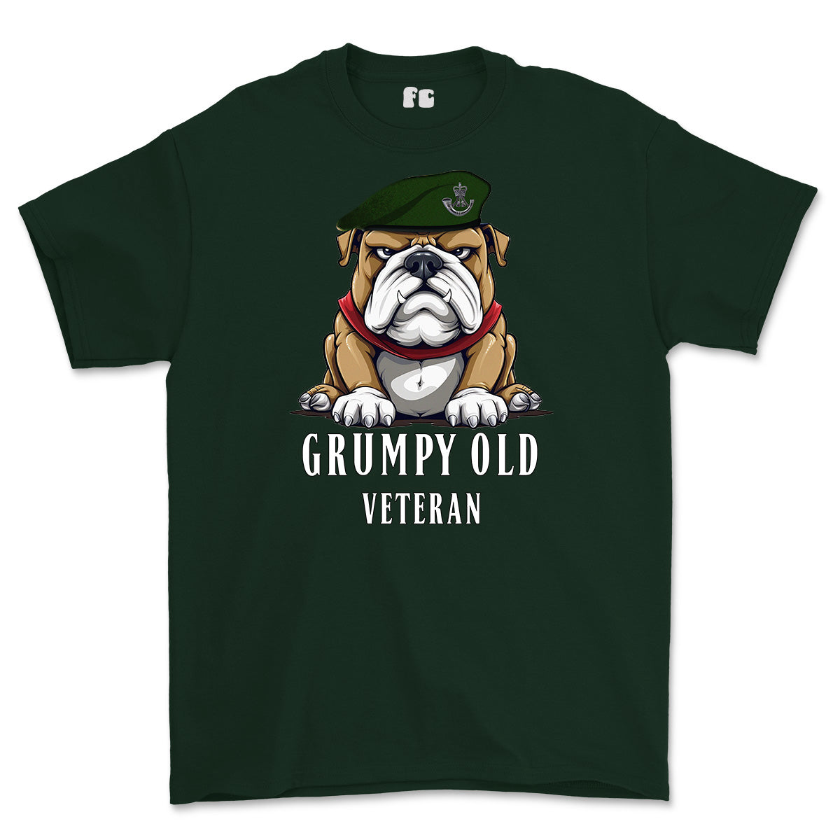 Grumpy Old Rifles Regiment Veteran Printed T-Shirt - Green