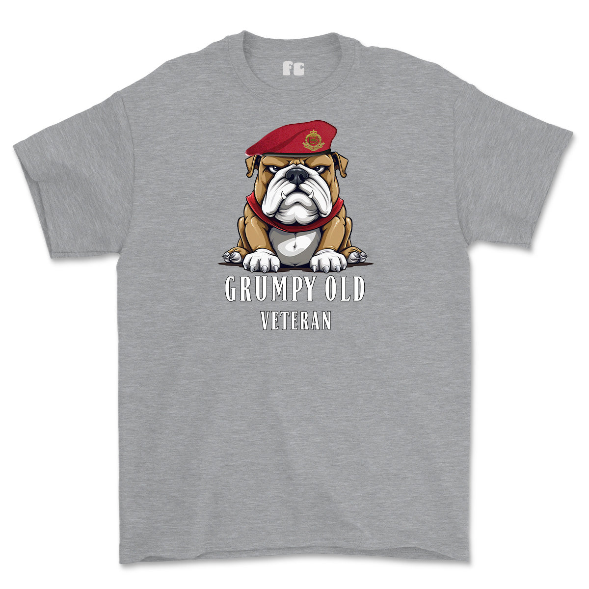 Grumpy Old Royal Military Police Veteran Printed T-Shirt - Sports Grey