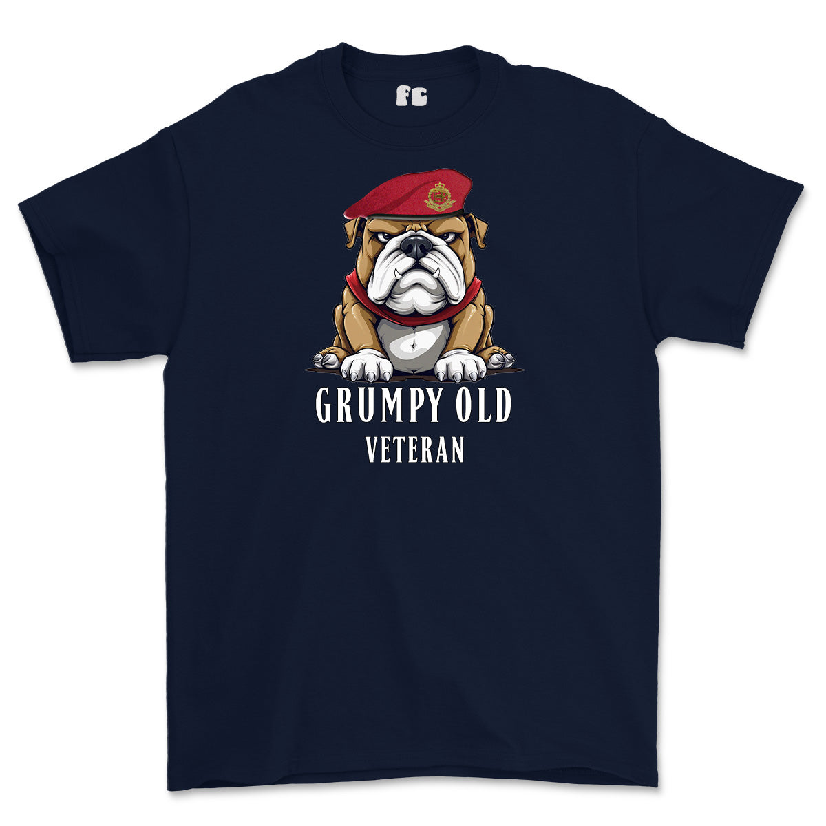 Grumpy Old Royal Military Police Veteran Printed T-Shirt - Navy Blue