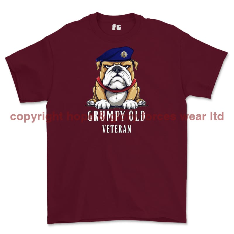 Grumpy Old Royal Corps Of Transport Veteran Printed T-Shirt - Maroon
