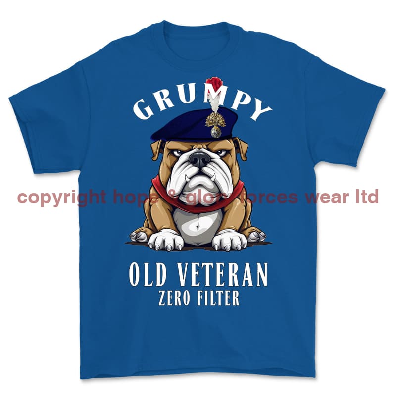 Grumpy Old Royal Fusilier Veteran Printed T-Shirt - Blue
