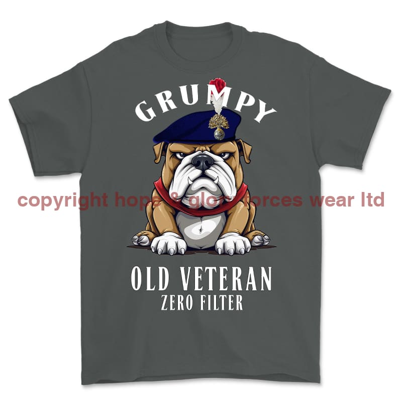 Grumpy Old Royal Fusilier Veteran Printed T-Shirt - Charcoal