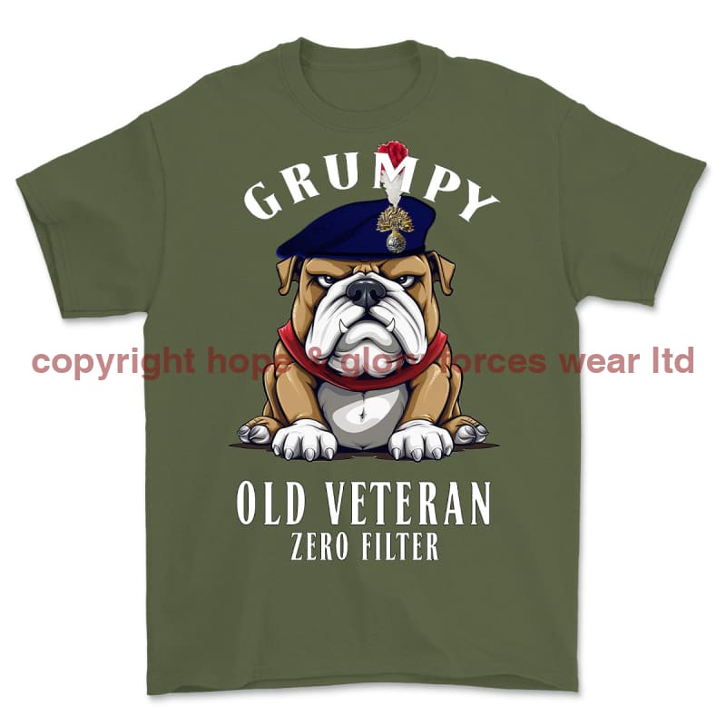 Grumpy Old Royal Fusilier Veteran Printed T-Shirt - Military Green