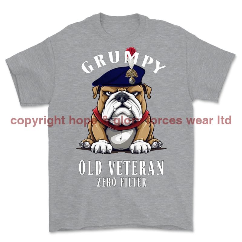 Grumpy Old Royal Fusilier Veteran Printed T-Shirt - Sports Grey