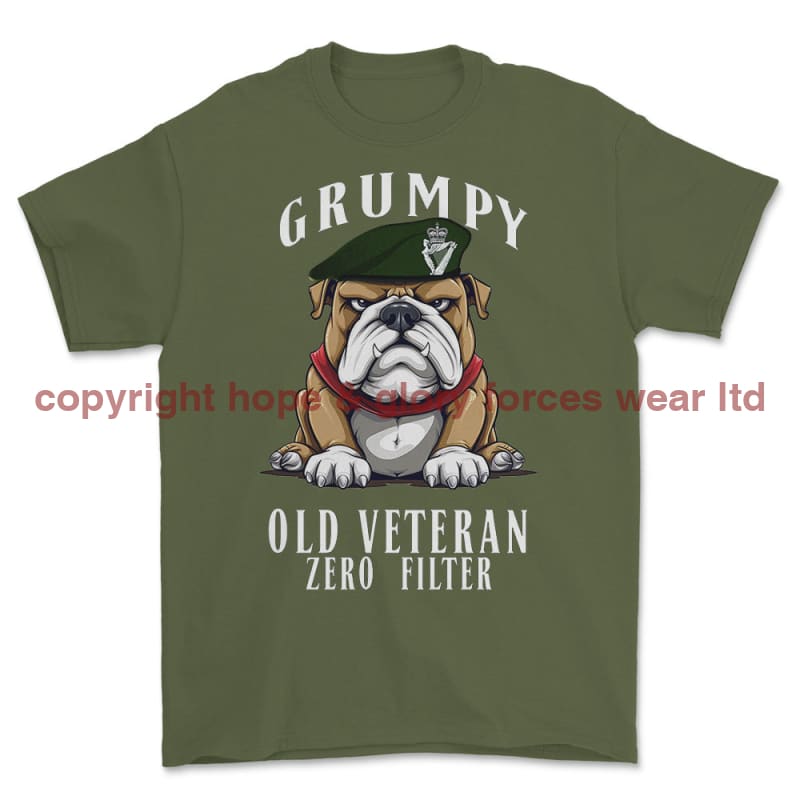 Grumpy Old Royal Irish Regiment Veteran Printed T-Shirt - Military Green