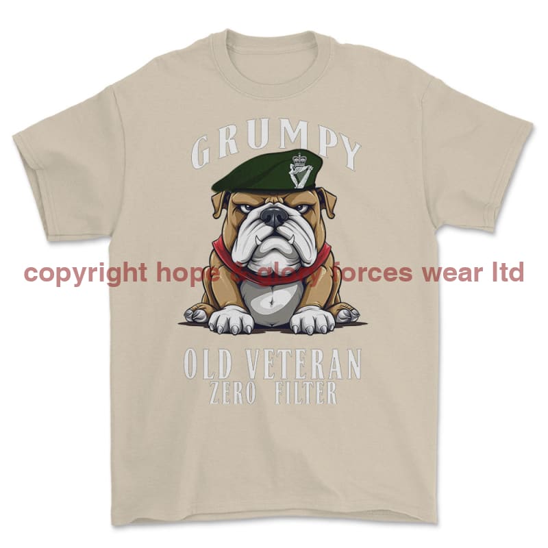 Grumpy Old Royal Irish Regiment Veteran Printed T-Shirt - Sand