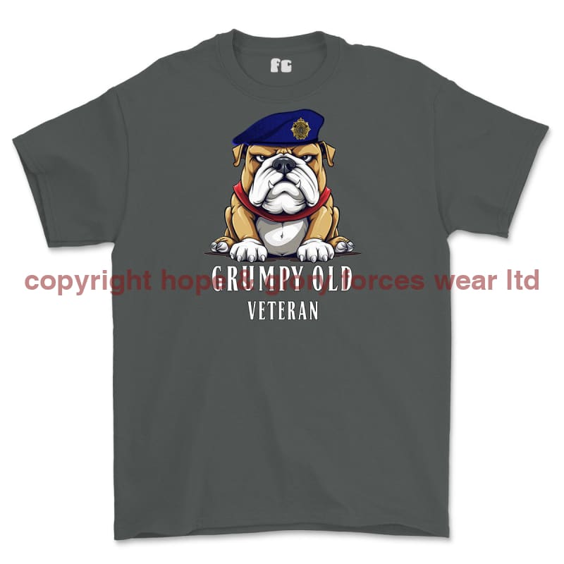 Grumpy Old Royal Logistic Corps Veteran Printed T-Shirt - Charcoal