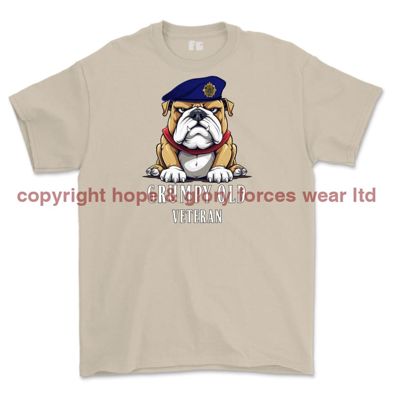 Grumpy Old Royal Logistic Corps Veteran Printed T-Shirt - Sand