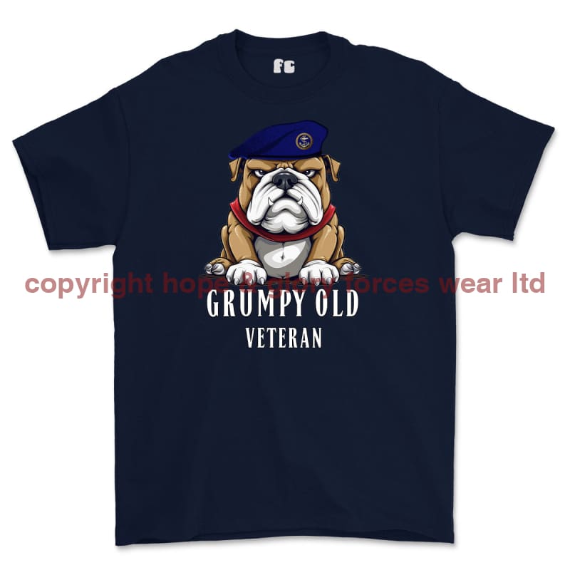 Grumpy Old Royal Navy Veteran Printed T-Shirt - Navy Blue
