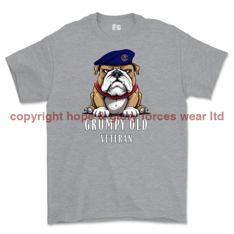 Grumpy Old Royal Navy Veteran Printed T-Shirt - Sports Grey
