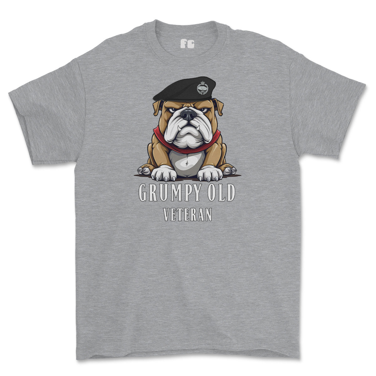 Grumpy Old RTR Tankie Veteran Printed T-Shirt - Sports Grey