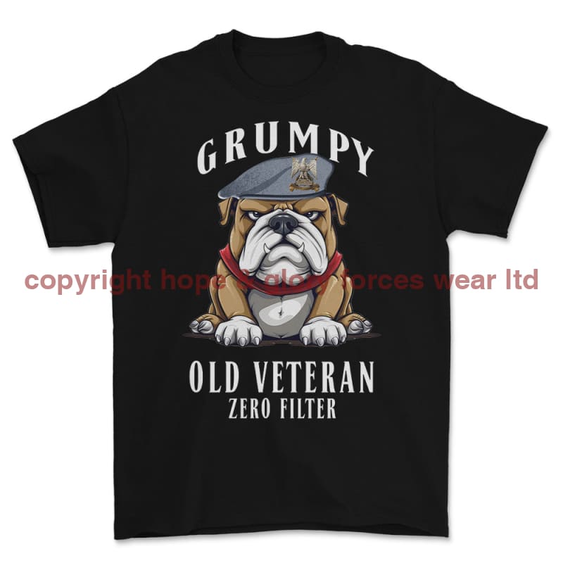 Grumpy Old Scots Dragoon Guards Veteran Printed T-Shirt - Black
