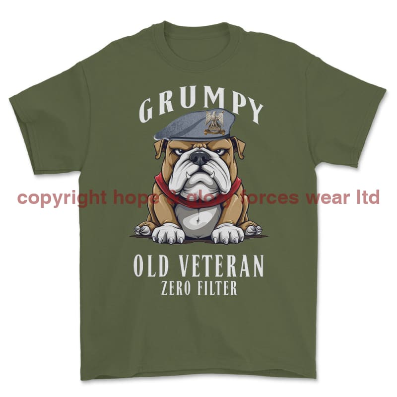 Grumpy Old Scots Dragoon Guards Veteran Printed T-Shirt - Military Green