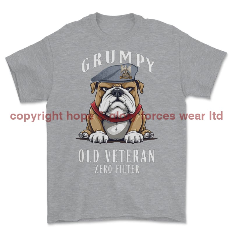 Grumpy Old Scots Dragoon Guards Veteran Printed T-Shirt - Sports Grey