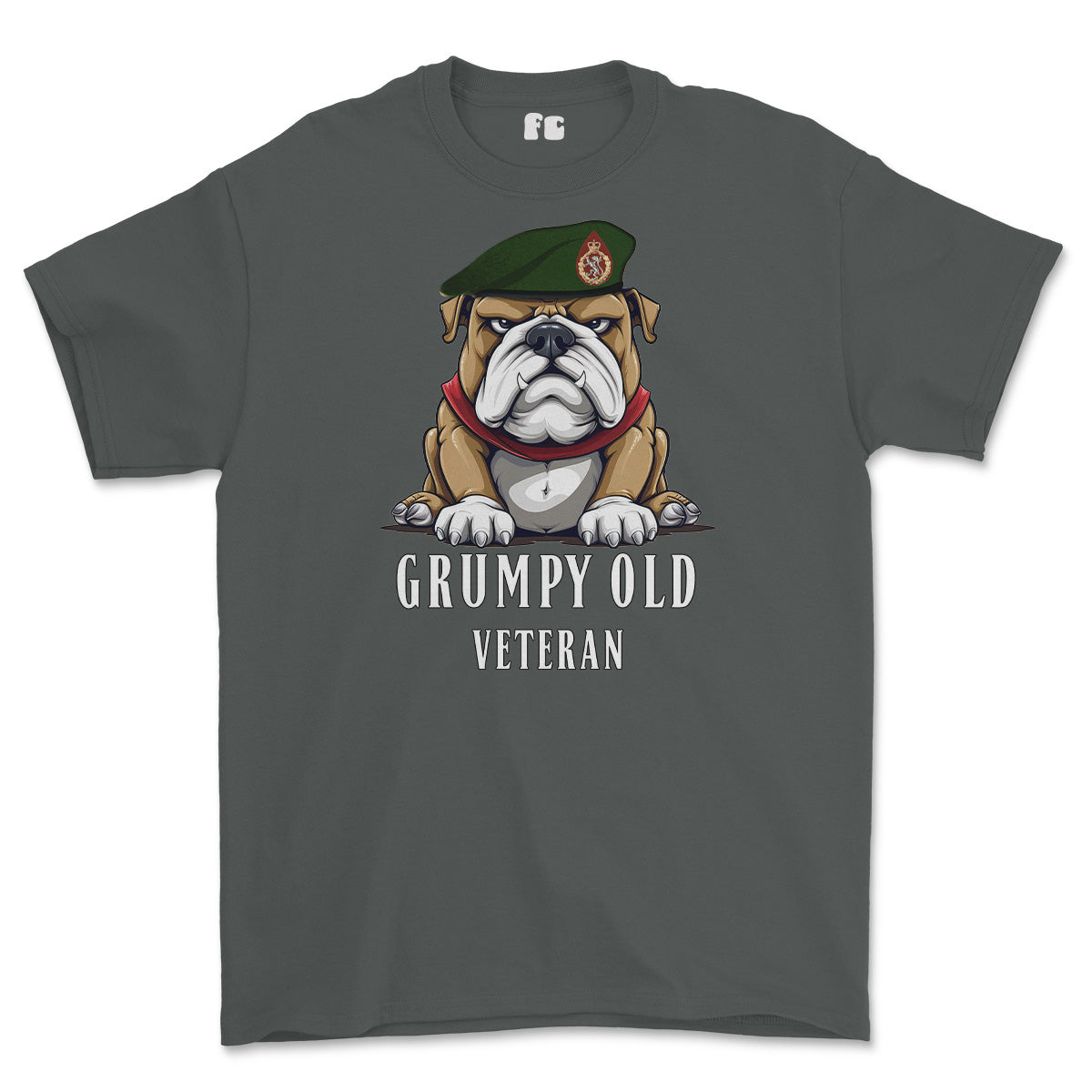 Grumpy Old WRAC Veteran Printed T-Shirt - Charcoal