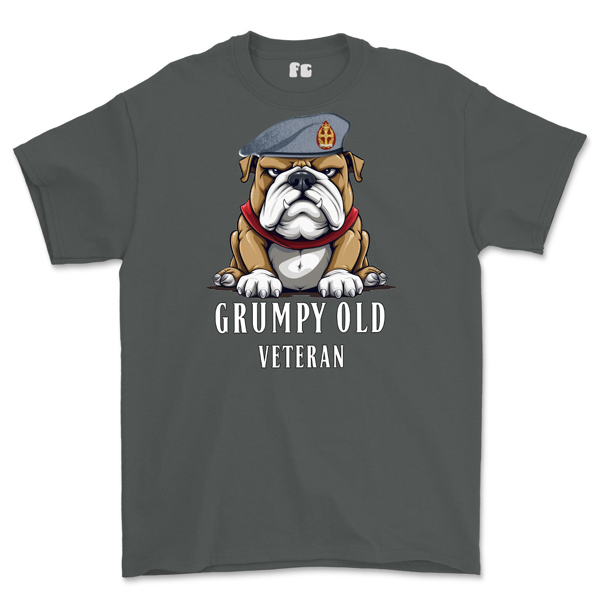 Grumpy Old QARANC Veteran Printed T-Shirt - Charcoal